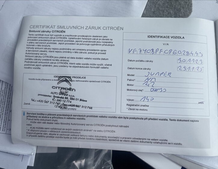 Citroën Jumper Ostatní 2,2 l 103 kw