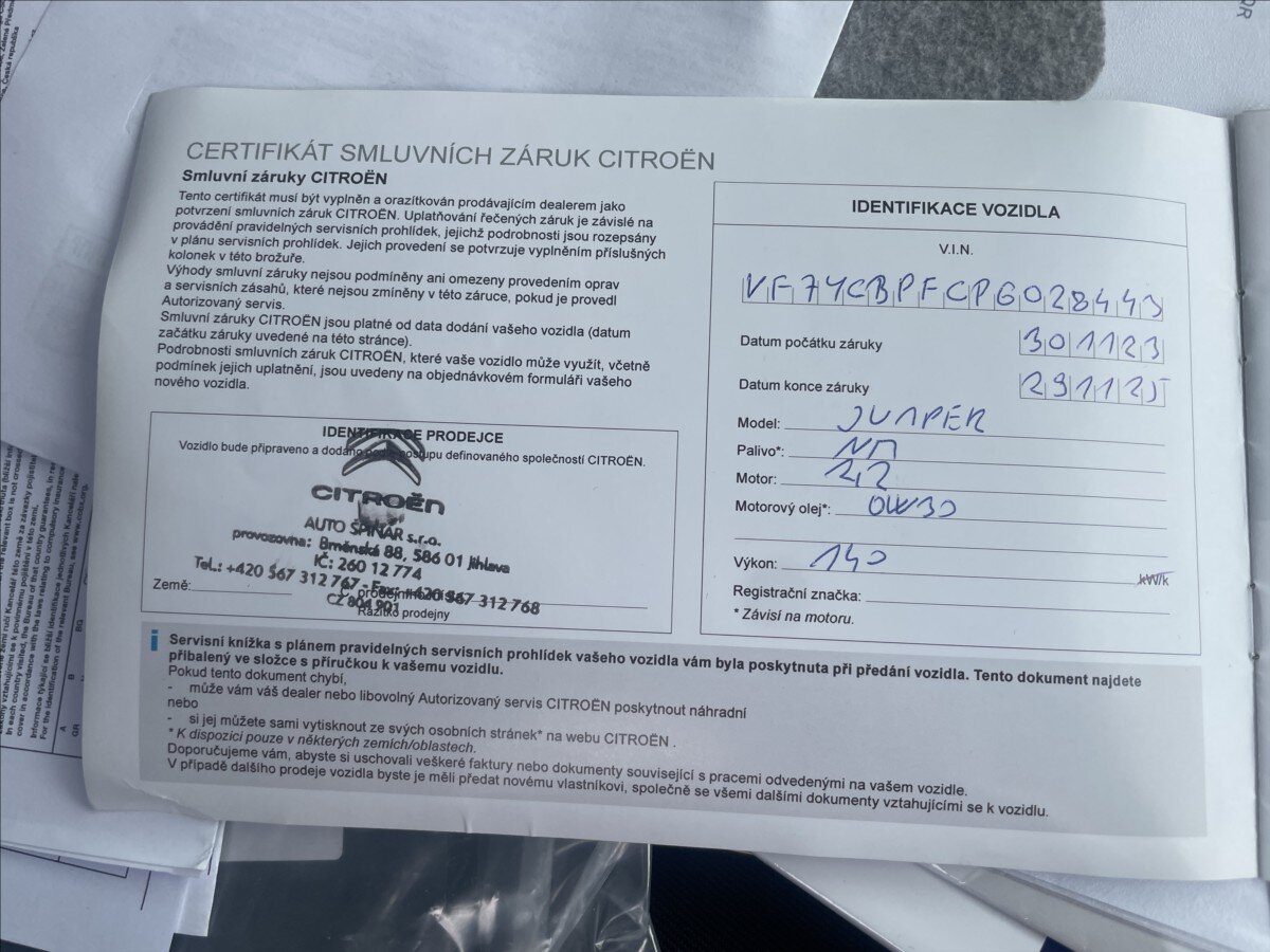 Citroën Jumper Ostatní 2,2 l 103 kw