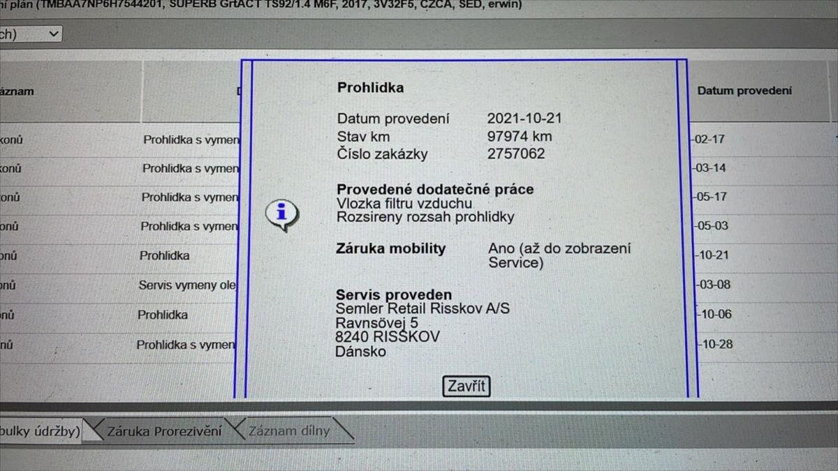 Škoda Superb Sedan / Limuzína 1,4 l 92 kw