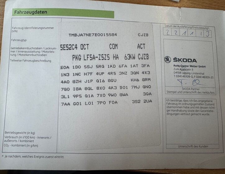 Škoda Octavia Kombi 1,2 l 63 kw