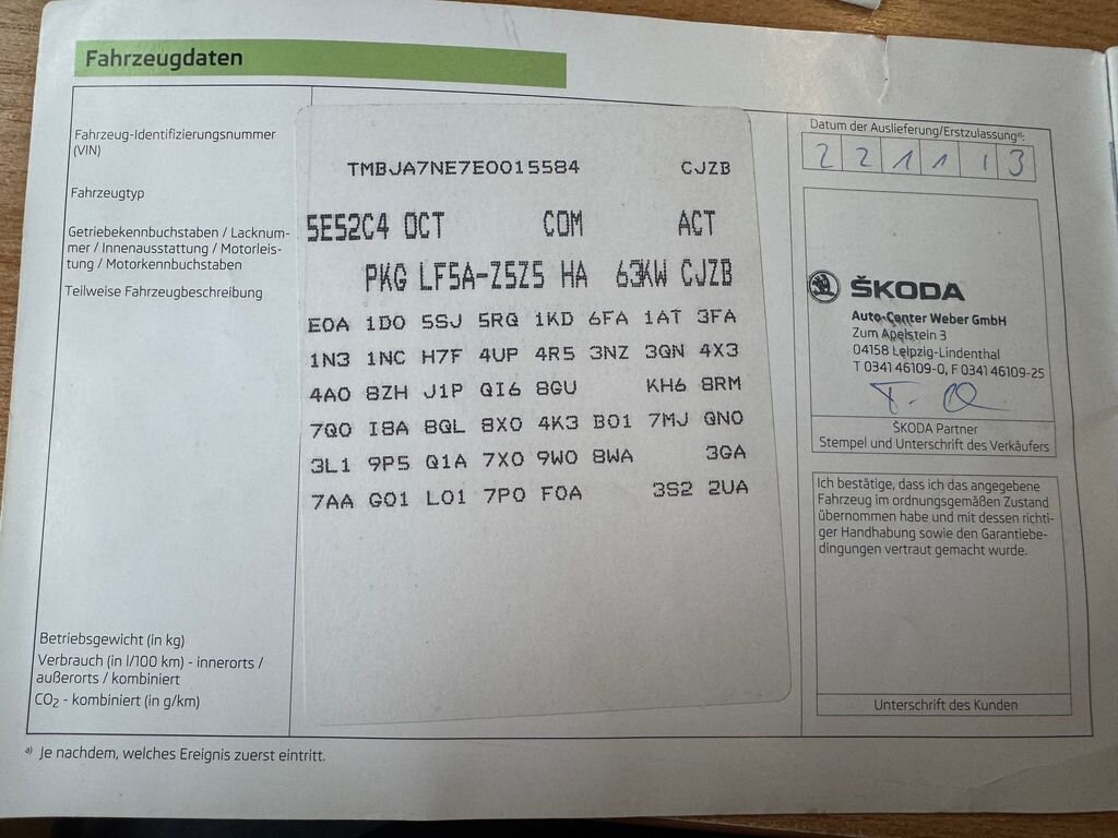 Škoda Octavia Kombi 1,2 l 63 kw
