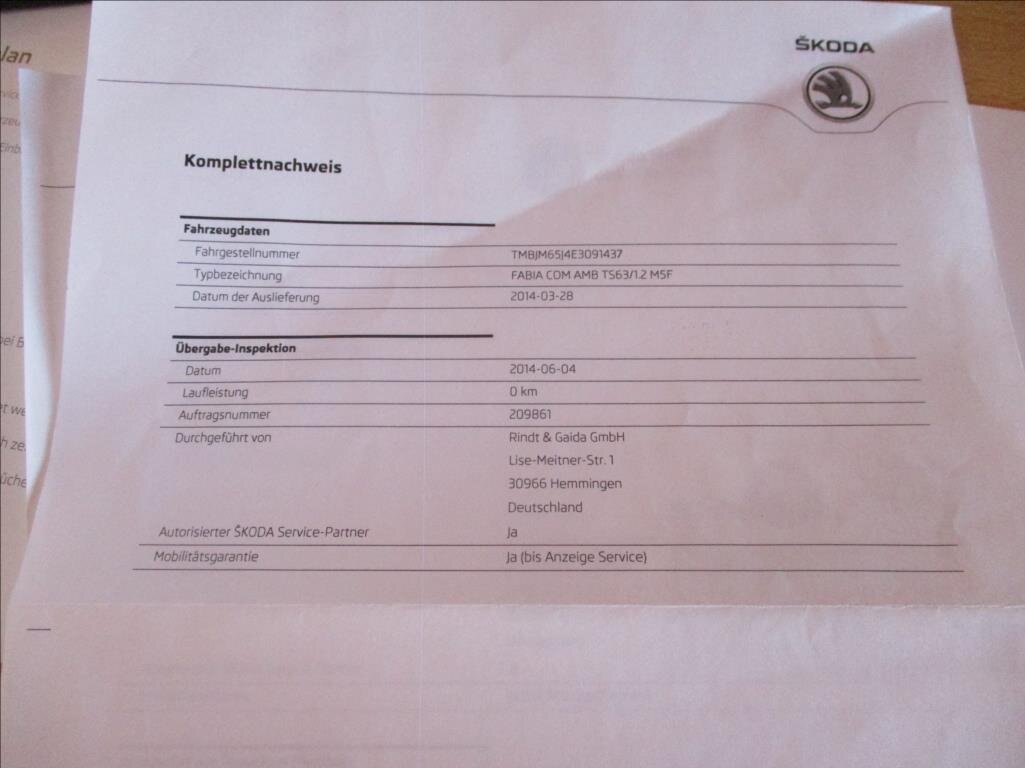 Škoda Fabia Kombi 1,2 l 63 kw