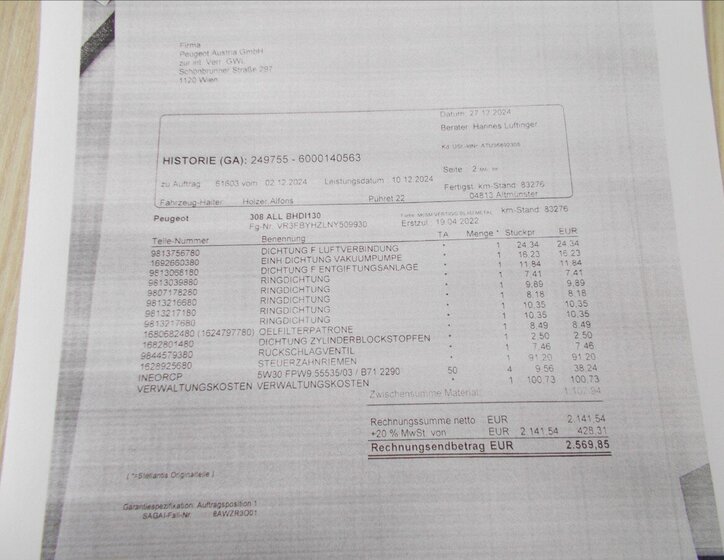 Peugeot 308 Hatchback 1,5 l 96 kw