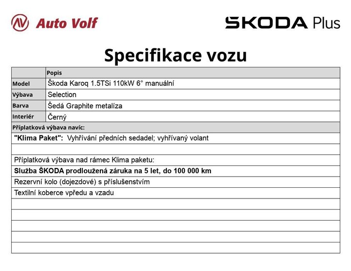 Škoda Karoq Hatchback 1,5 l 110 kw