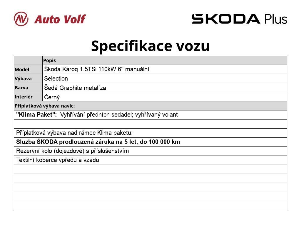 Škoda Karoq Hatchback 1,5 l 110 kw