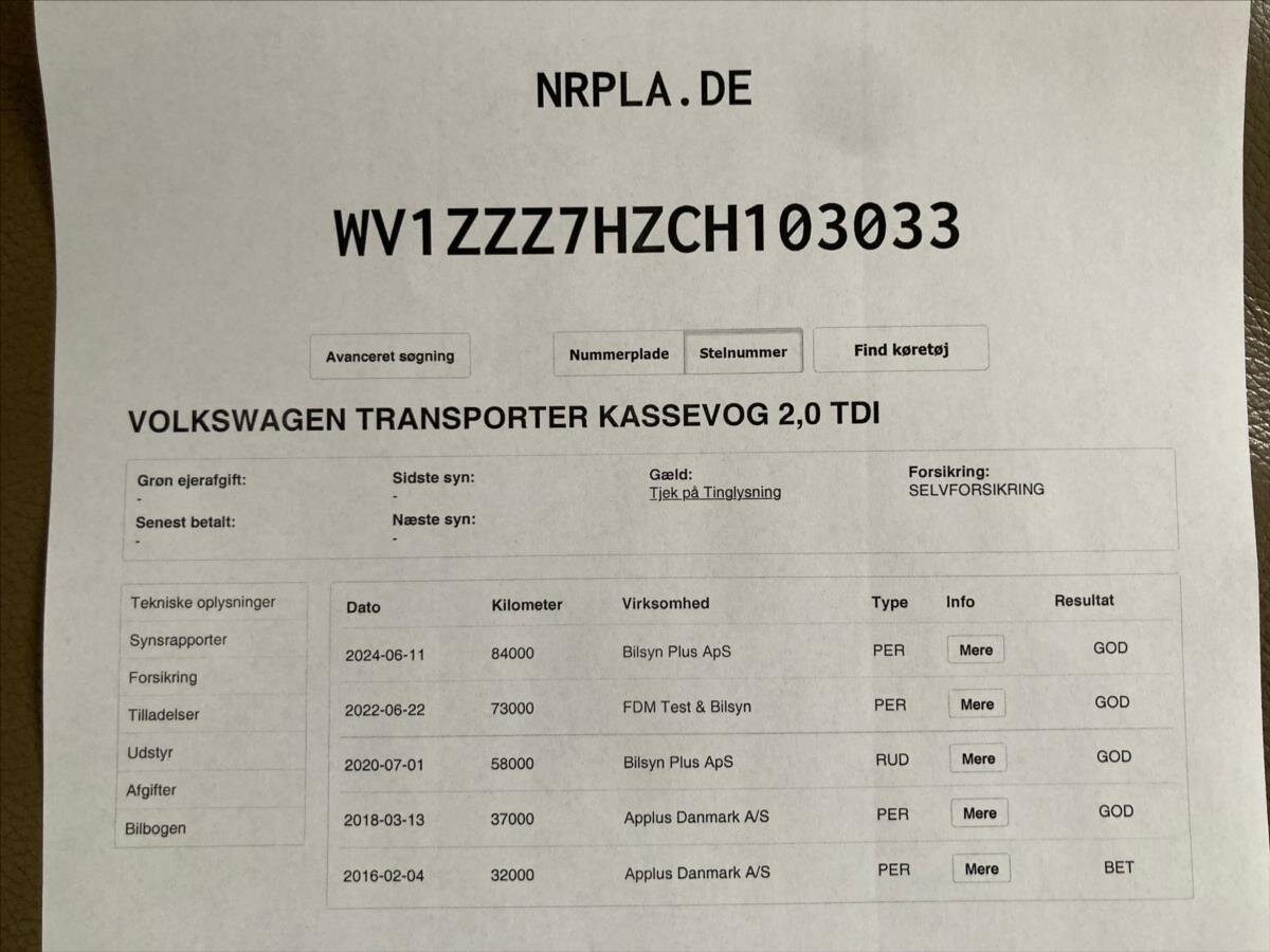 Volkswagen Transporter Ostatní 2,0 l 84 kw