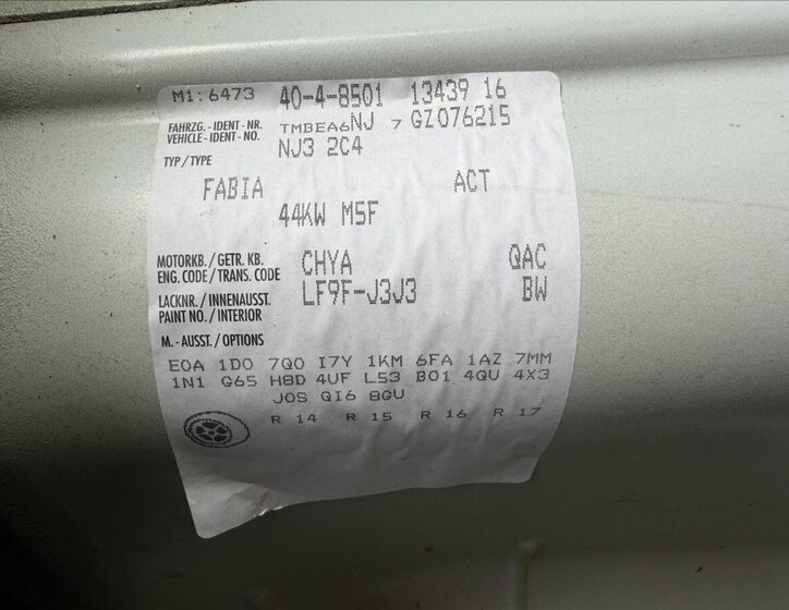 Škoda Fabia Hatchback 999,0 44 kw