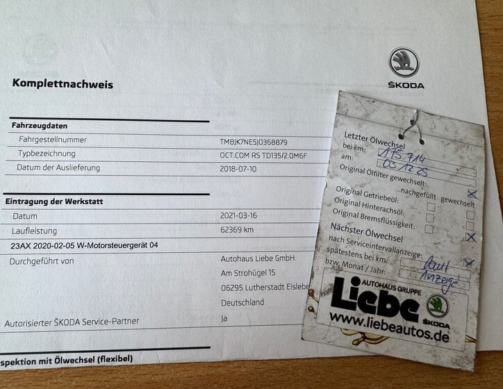 Škoda Octavia Kombi 2,0 l 135 kw