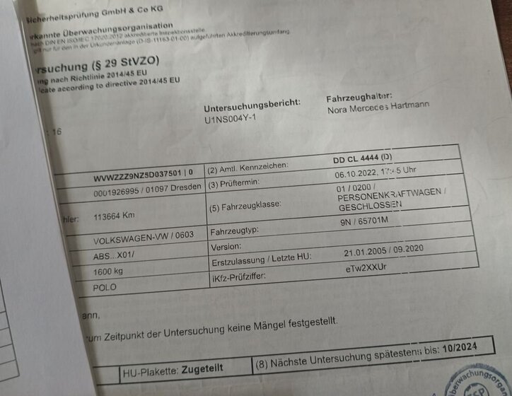 Volkswagen Polo Hatchback 1,4 l 55 kw