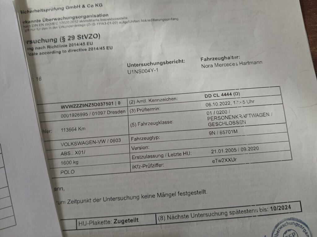 Volkswagen Polo Hatchback 1,4 l 55 kw