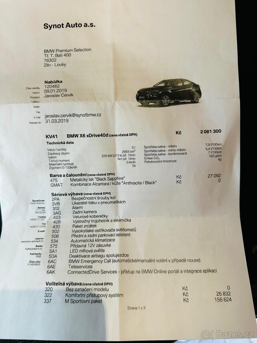 BMW X6 Sedan / Limuzína 0,0 230 kw