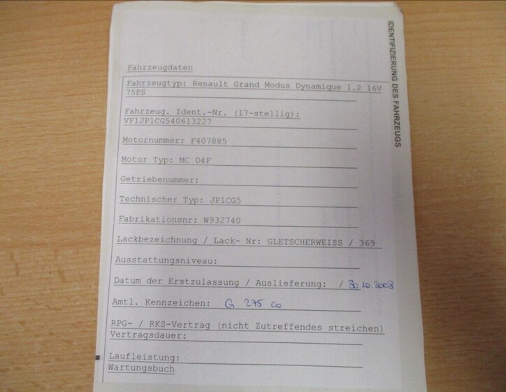 Renault Modus MPV 1,1 l 55 kw