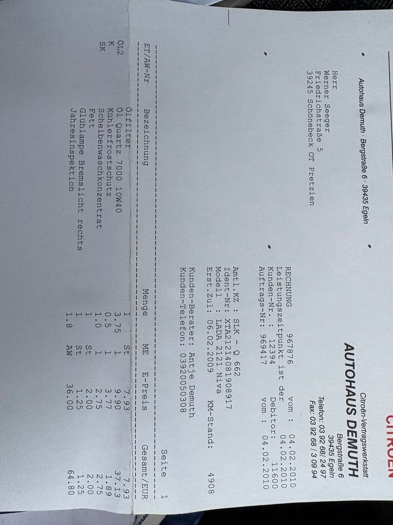 Lada Niva SUV 1,7 l 60 kw