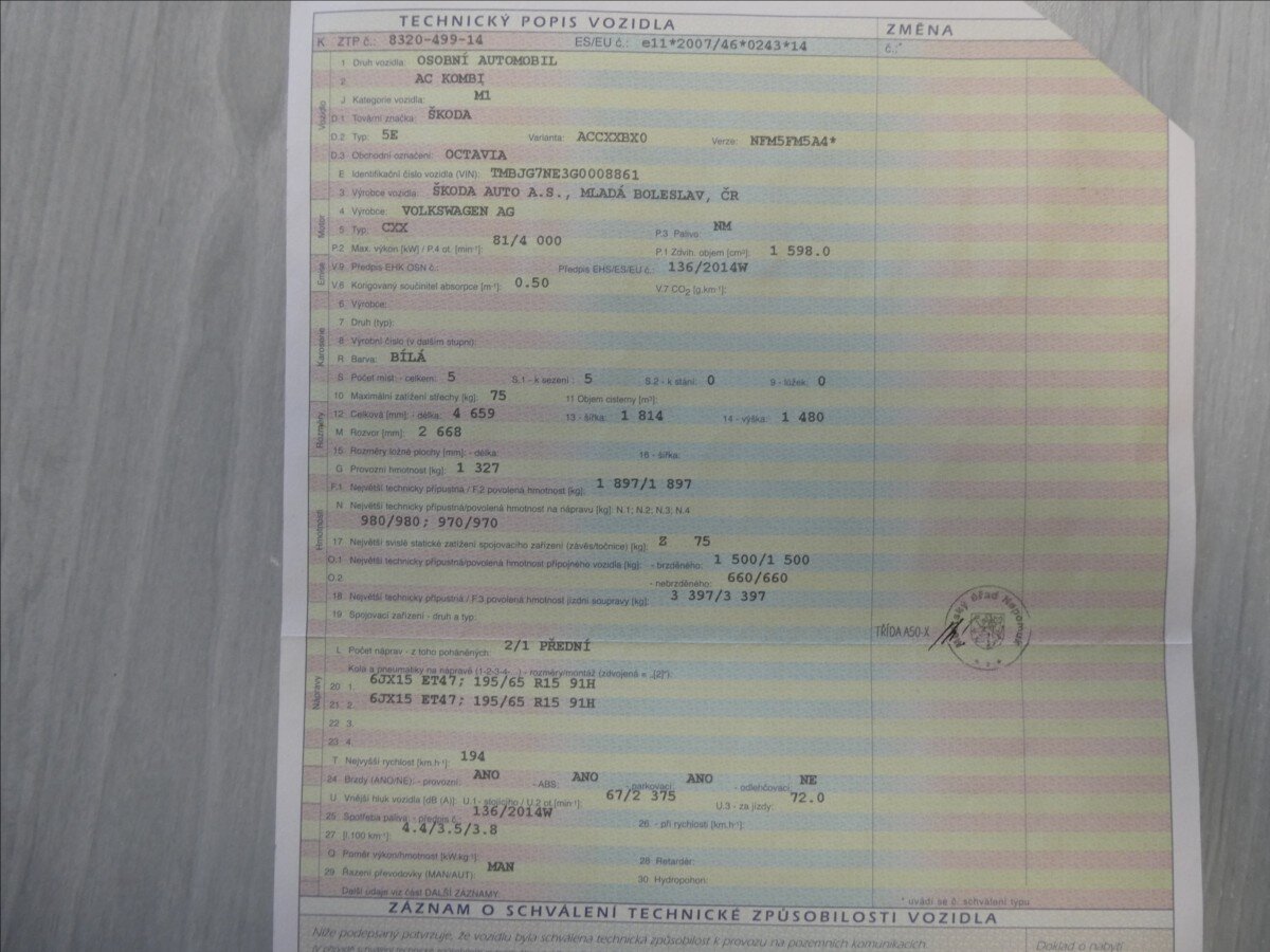 Škoda Octavia Kombi 1,6 l 81 kw