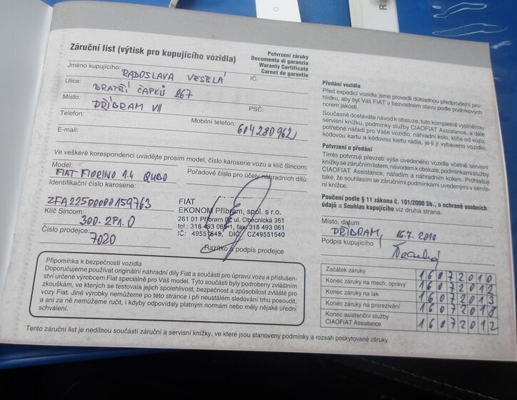 Fiat Qubo Kombi 1,4 l 54 kw