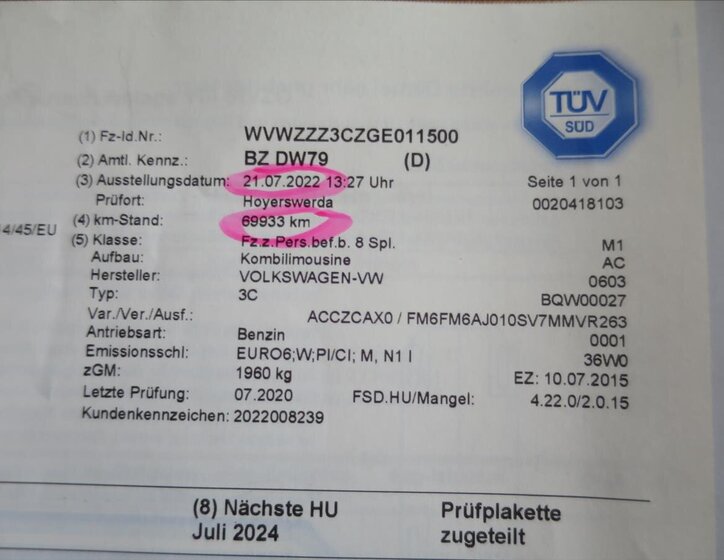 Volkswagen Passat Kombi 1,4 l 92 kw