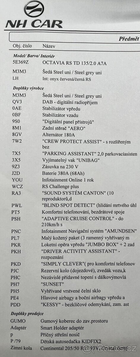 Škoda Octavia Sedan / Limuzína 2,0 l 135 kw