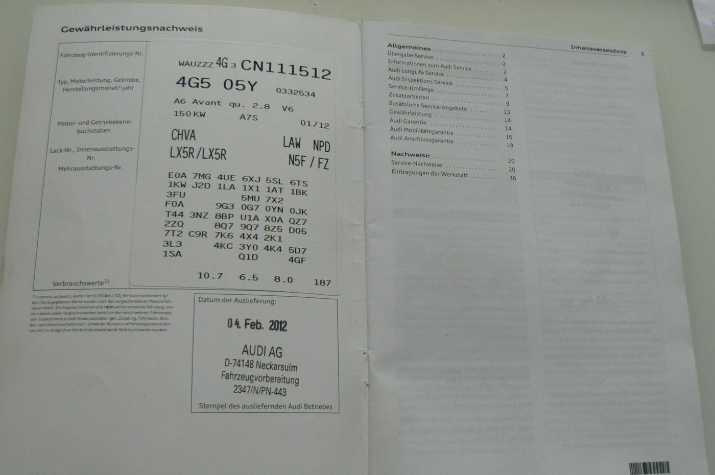 Audi A6 Kombi 2,8 l 150 kw