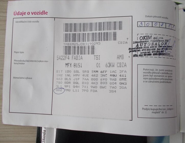 Škoda Fabia Hatchback 1,2 l 63 kw