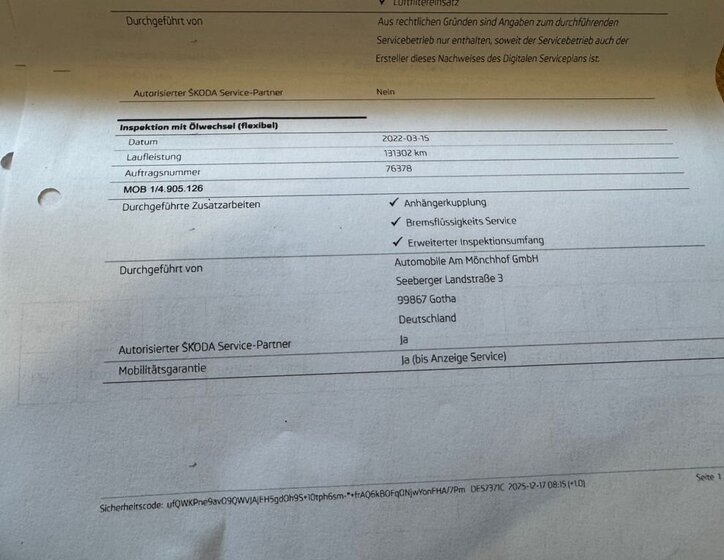 Škoda Octavia Kombi 1,4 l 103 kw