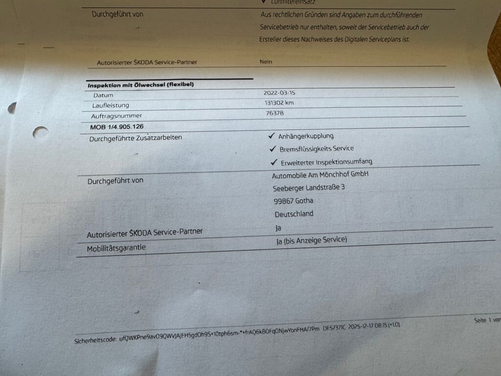 Škoda Octavia Kombi 1,4 l 103 kw