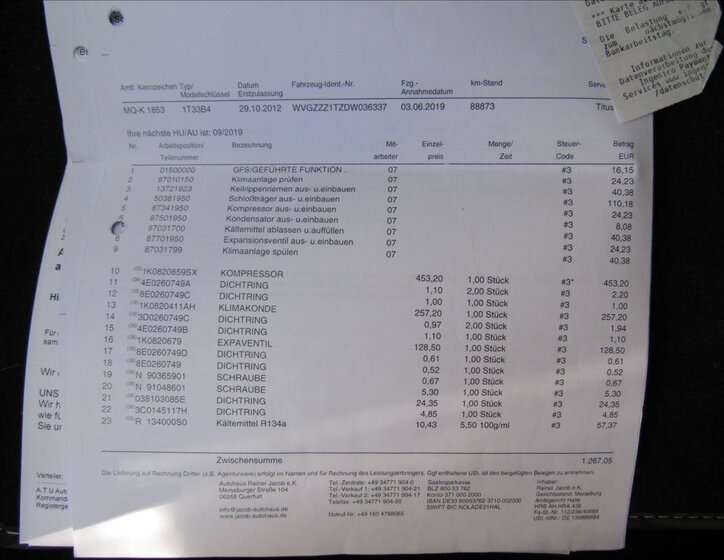 Volkswagen Touran Kombi 1,4 l 103 kw