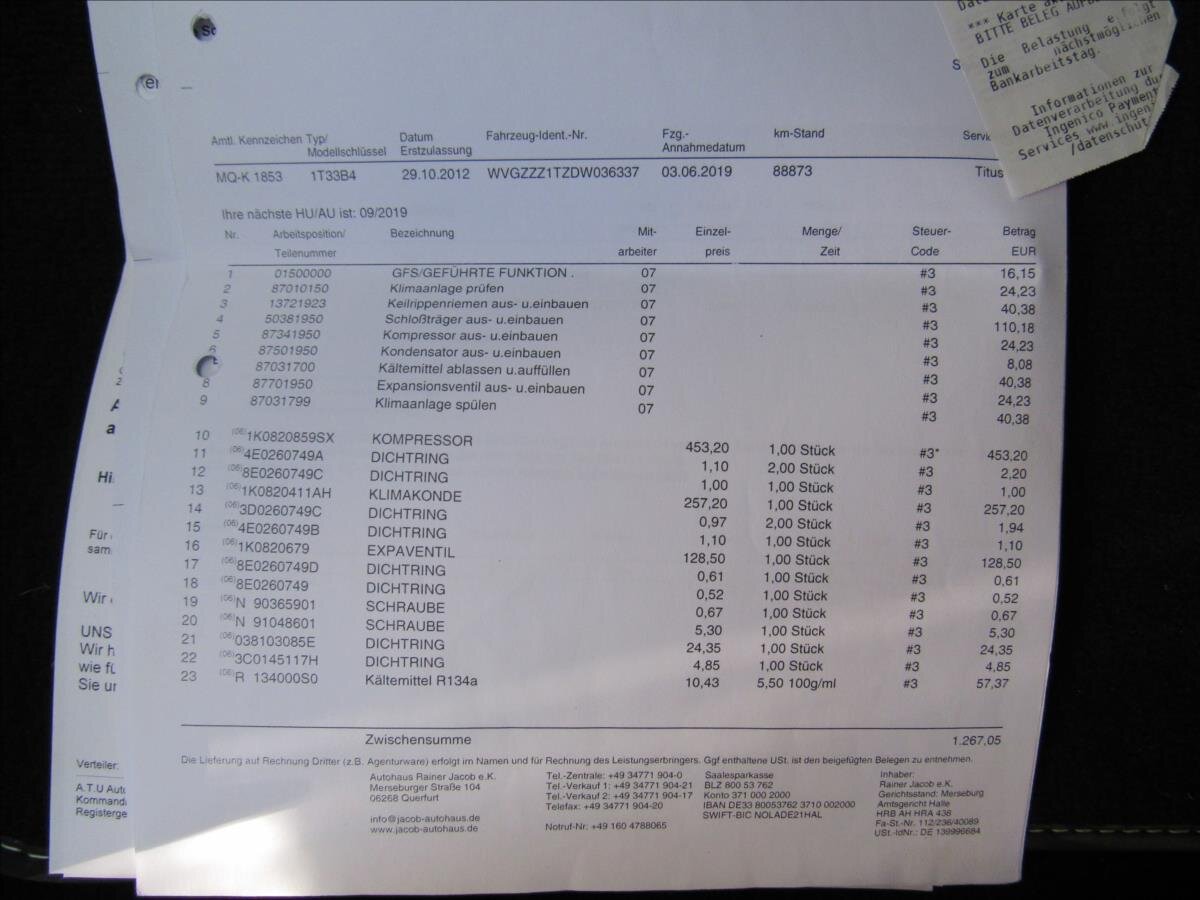 Volkswagen Touran Kombi 1,4 l 103 kw