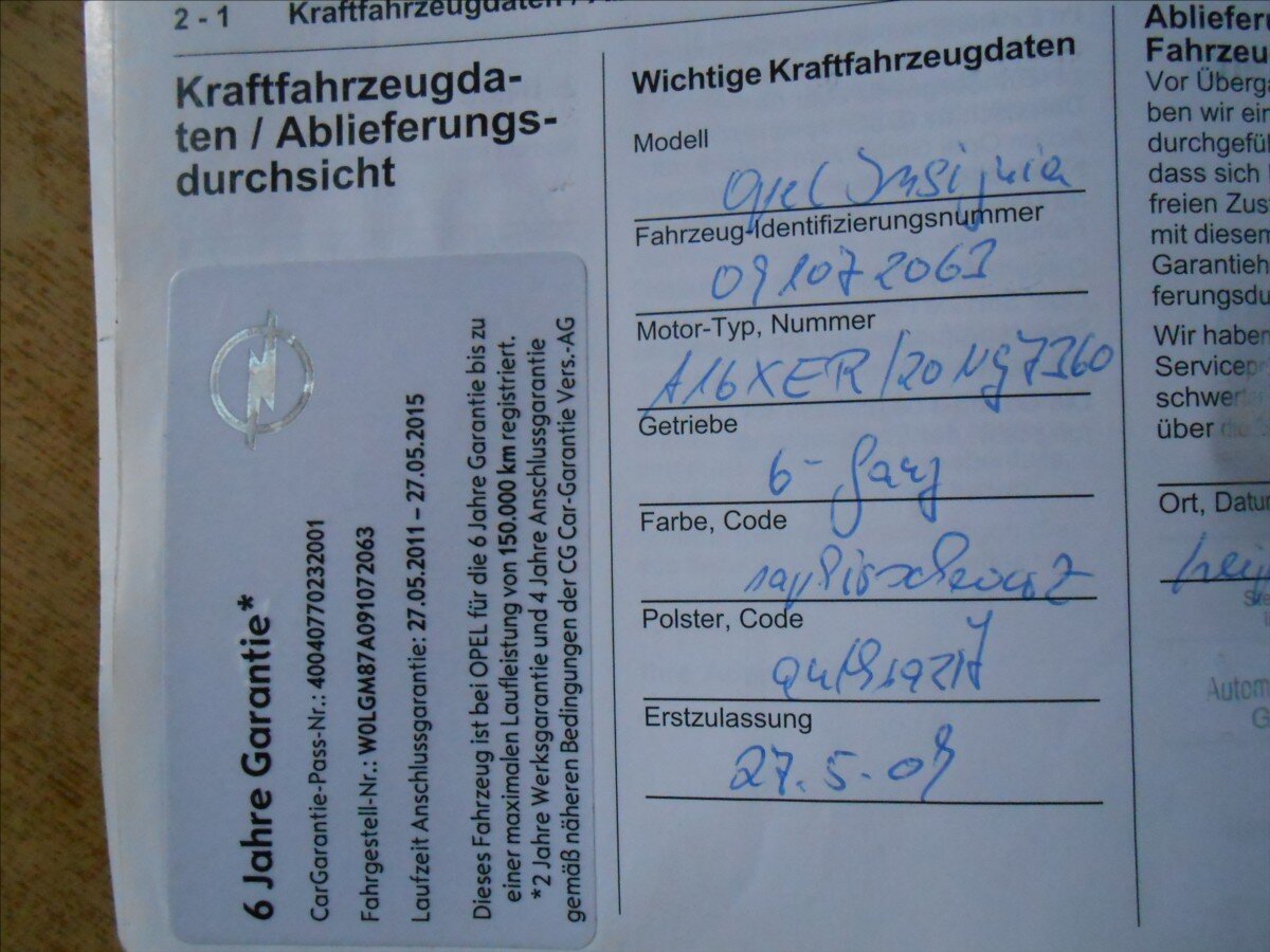 Opel Insignia Kombi 1,6 l 85 kw