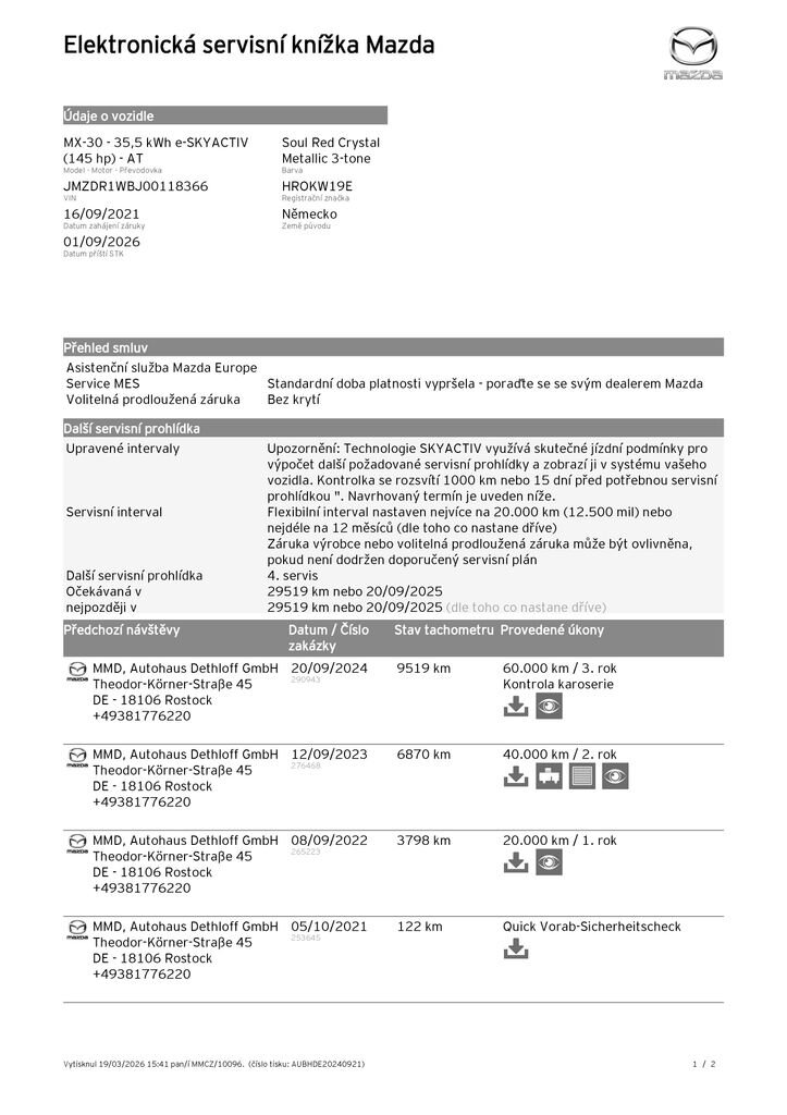 Mazda MX-30 SUV / Terénní 0,0 107 kw
