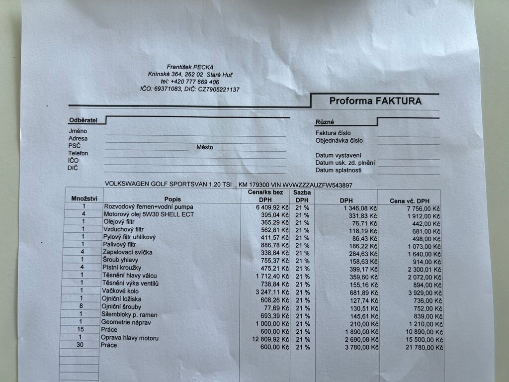Volkswagen Golf Sportsvan MPV 1,2 l 63 kw