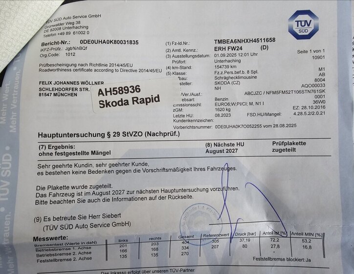 Škoda Rapid Hatchback 1,2 l 66 kw