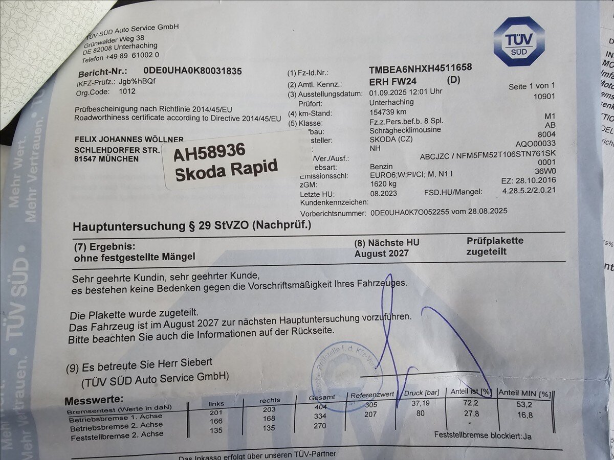 Škoda Rapid Hatchback 1,2 l 66 kw