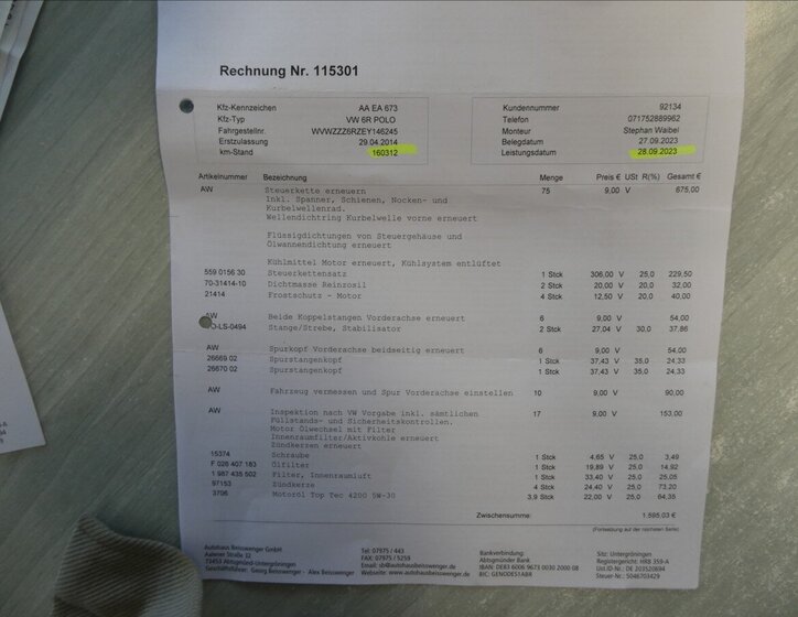 Volkswagen Polo Hatchback 1,2 l 66 kw