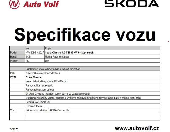 Škoda Scala Hatchback 999,0 85 kw