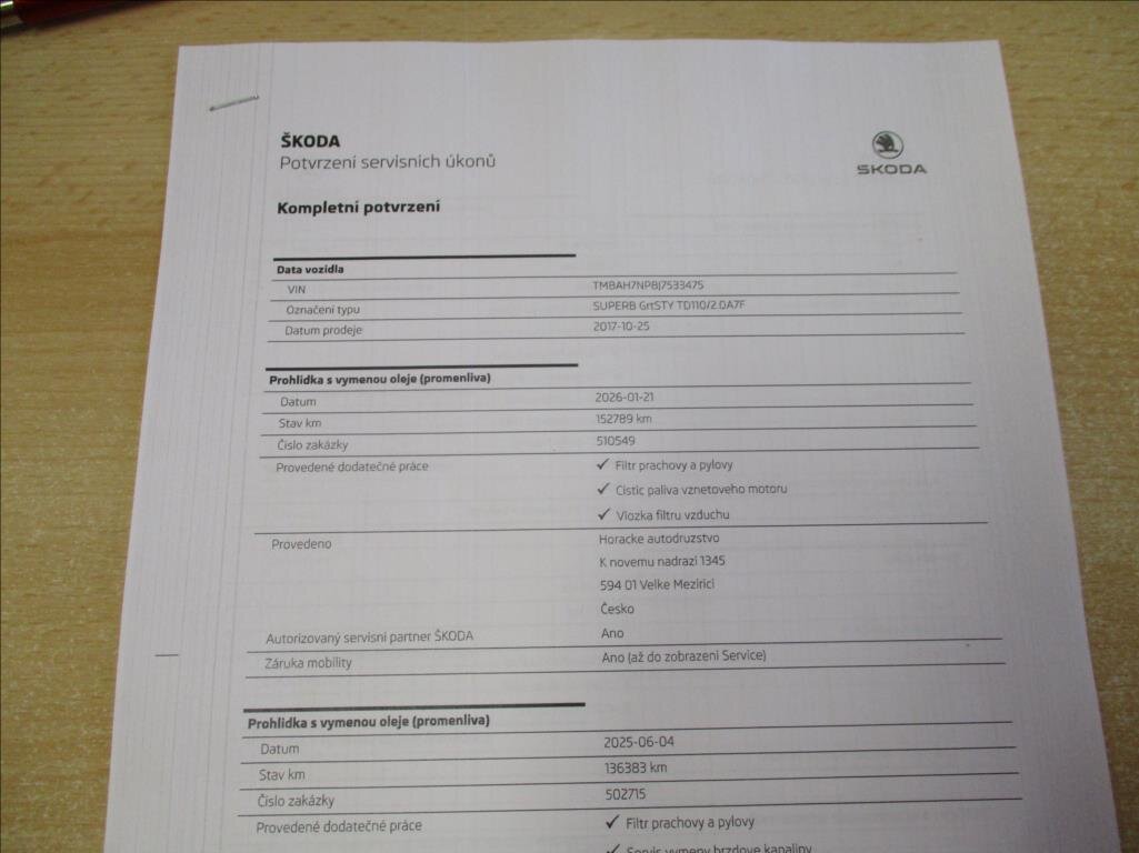 Škoda Superb Liftback 2,0 l 110 kw