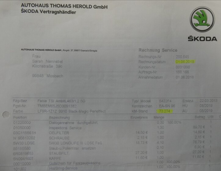 Škoda Fabia Hatchback 1,2 l 63 kw