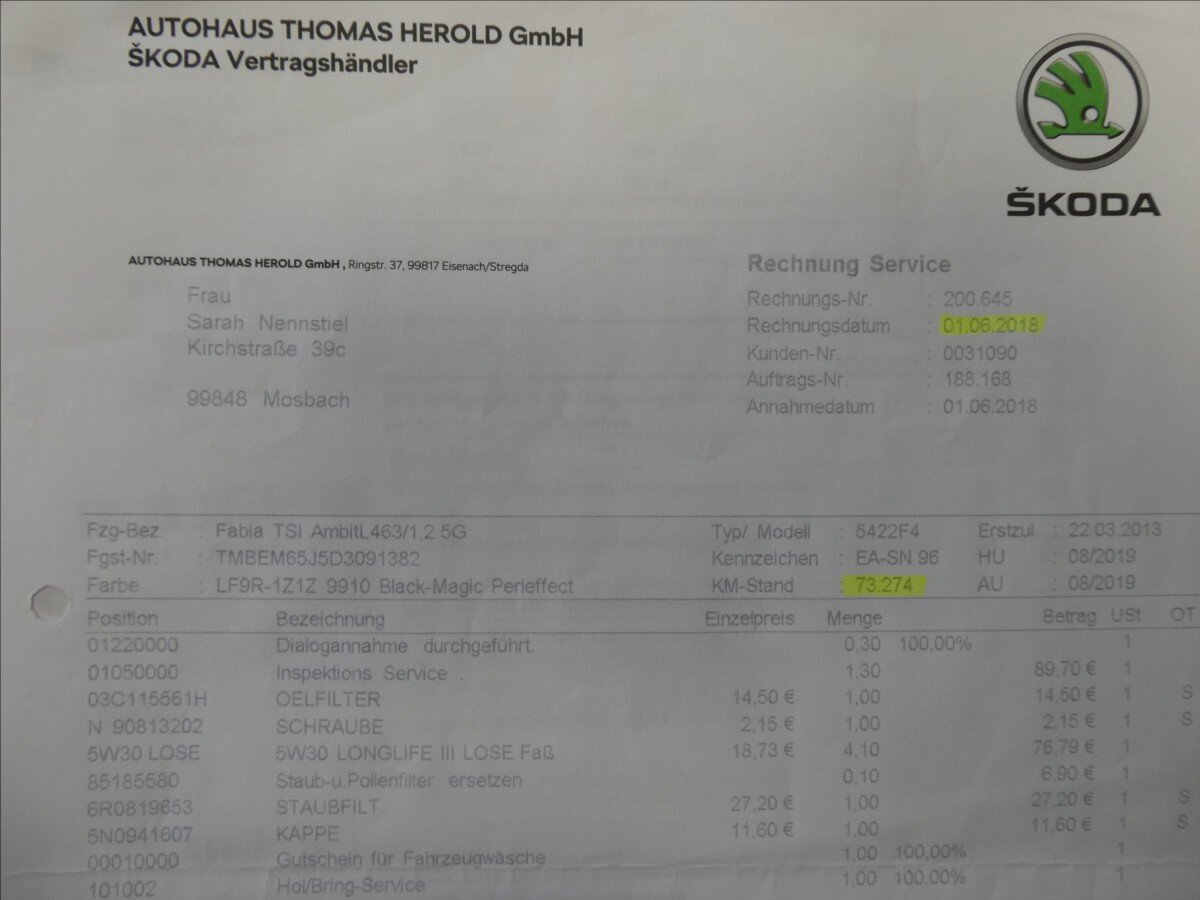 Škoda Fabia Hatchback 1,2 l 63 kw