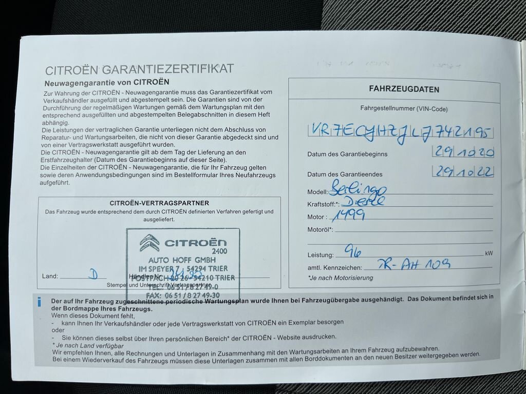 Citroën Berlingo MPV 1,5 l 96 kw