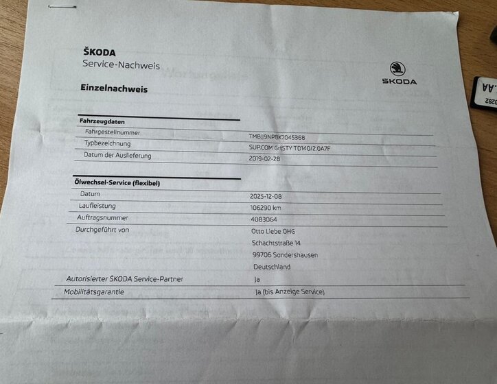 Škoda Superb Kombi 2,0 l 140 kw