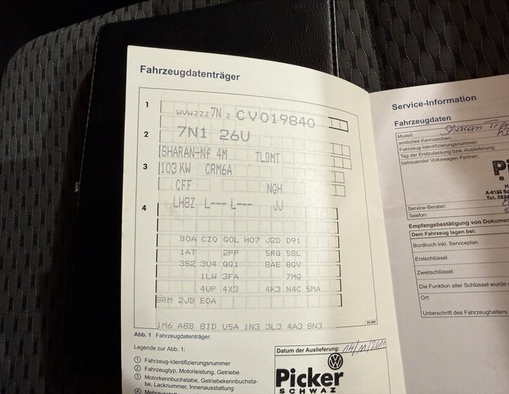 Volkswagen Sharan MPV 2,0 l 103 kw