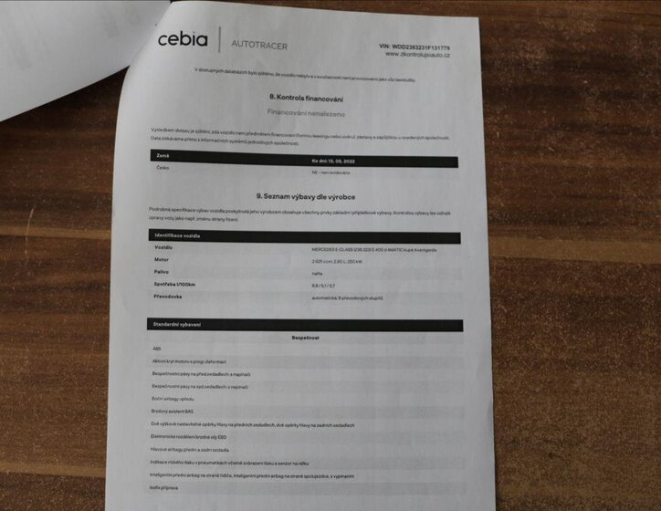 Mercedes-Benz Třídy E Kupé 2,9 l 250 kw