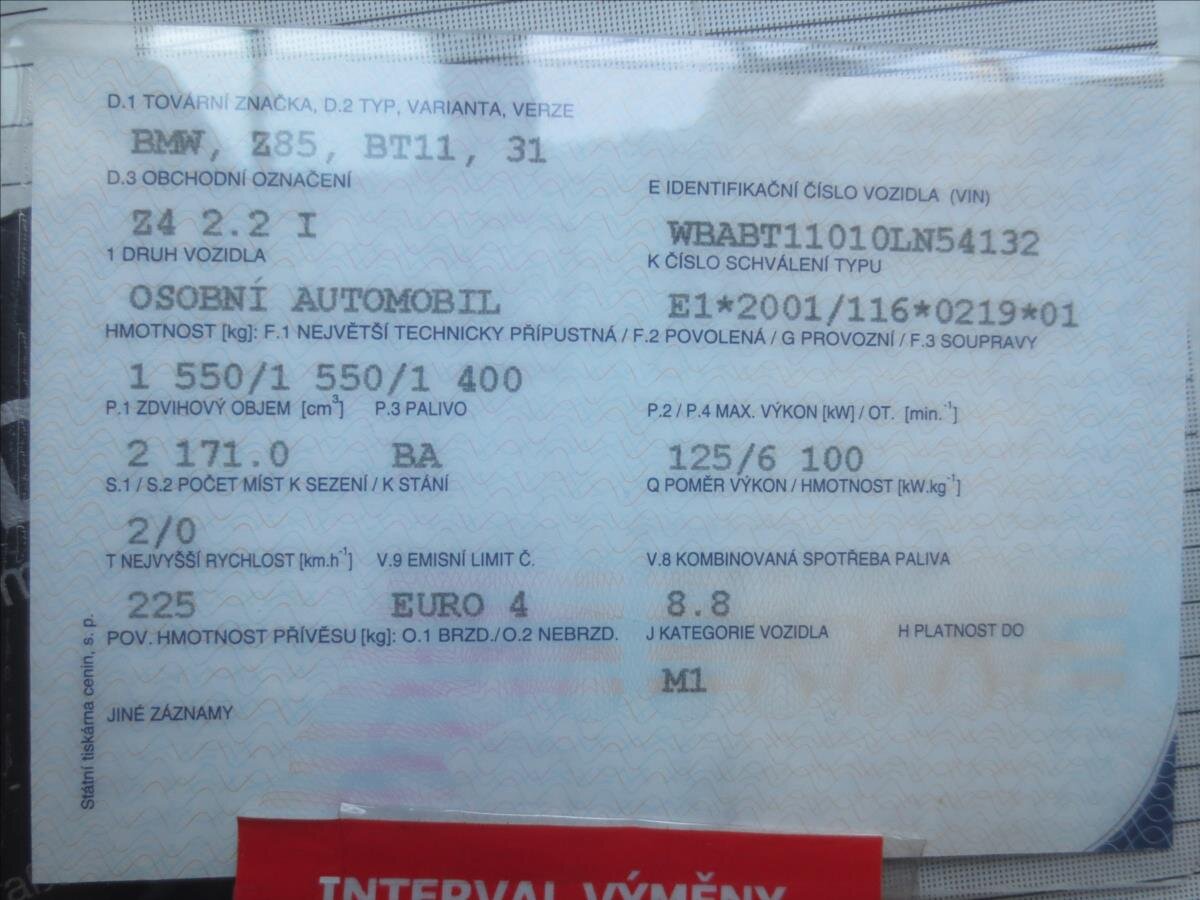 BMW Z4 Kabriolet 2,2 l 125 kw