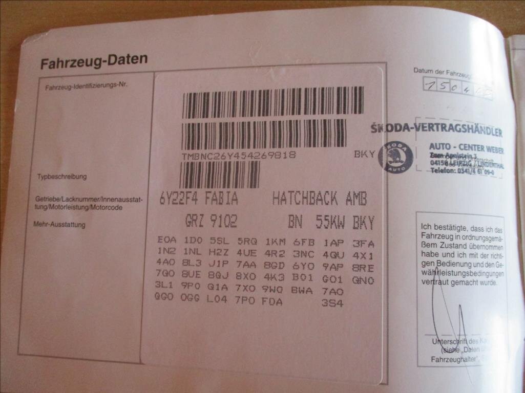 Škoda Fabia Hatchback 1,4 l 55 kw