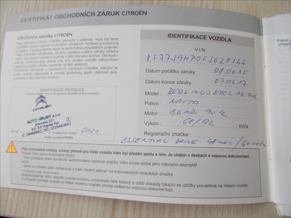 Citroën Berlingo MPV 1,6 l 68 kw