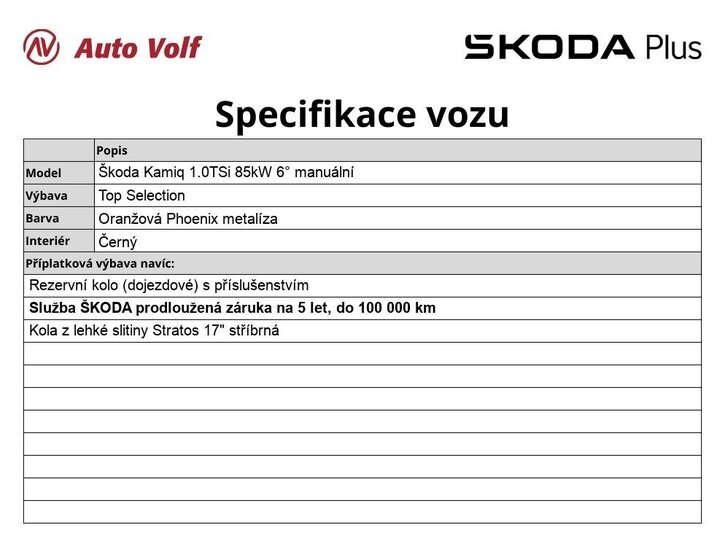 Škoda Kamiq Hatchback 1,0 l 85 kw