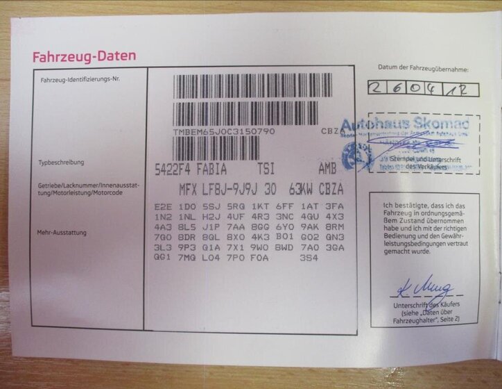 Škoda Fabia Hatchback 1,2 l 63 kw