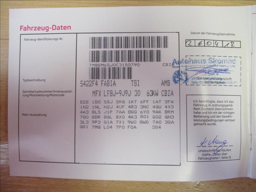 Škoda Fabia Hatchback 1,2 l 63 kw