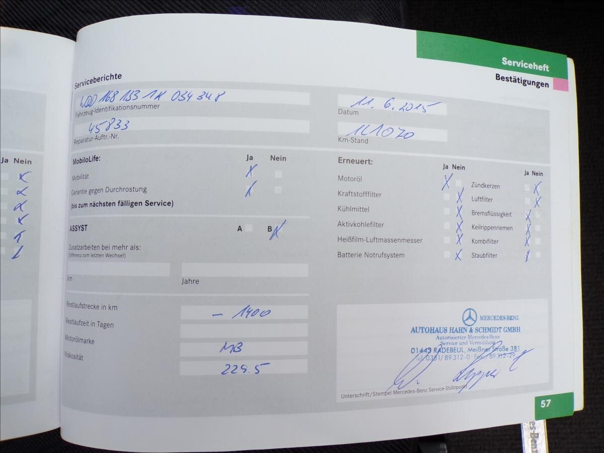 Mercedes-Benz Třídy A Kombi 1,6 l 75 kw