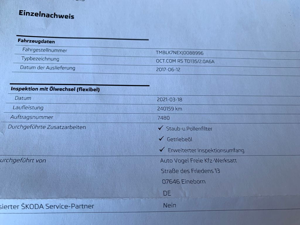 Škoda Octavia Kombi 2,0 l 135 kw