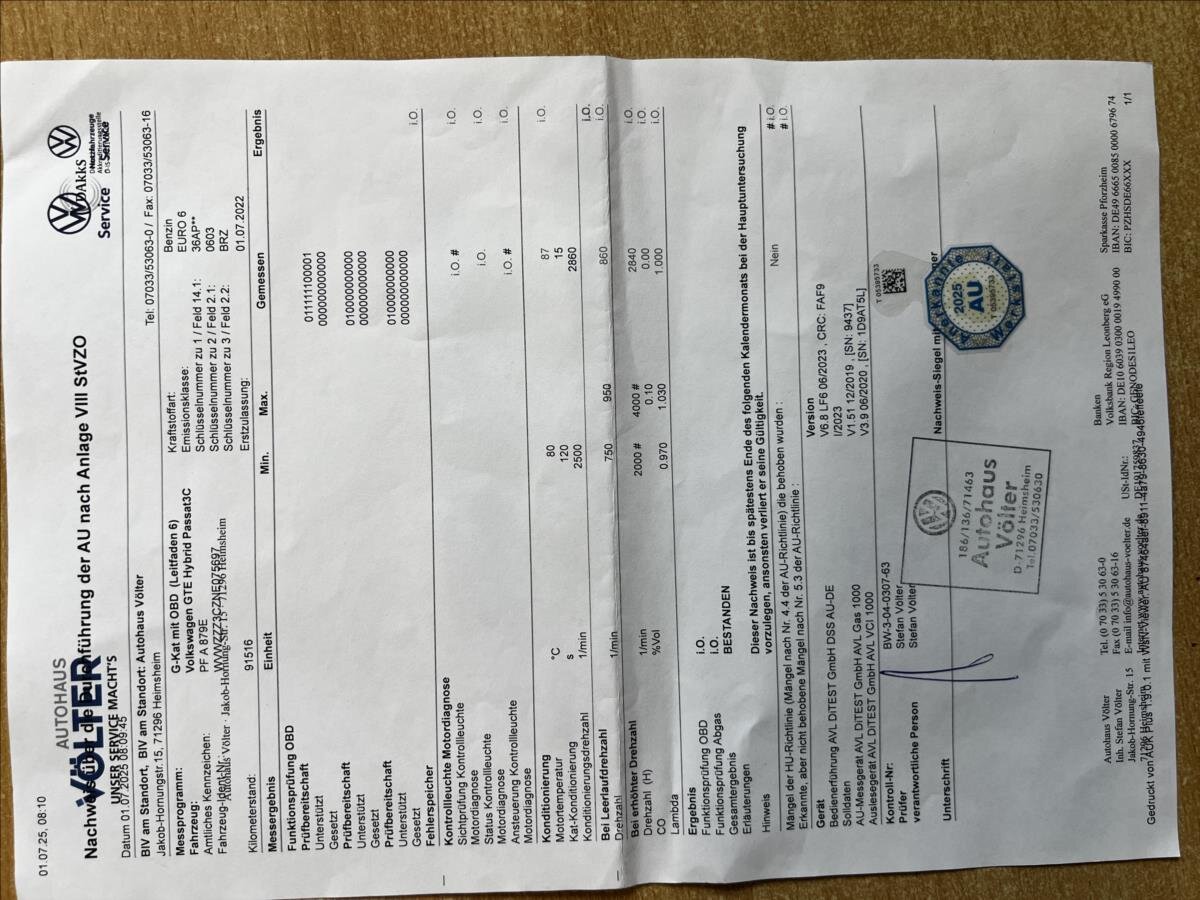 Volkswagen Passat Kombi 1,4 l 160 kw